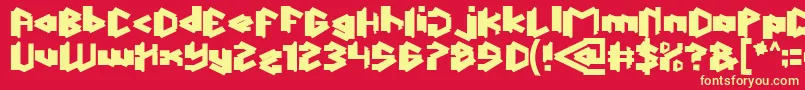Шрифт ThisIsTrueBold – жёлтые шрифты на красном фоне