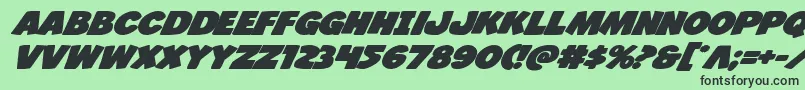 Jcandlestickboldexpand-Schriftart – Schwarze Schriften auf grünem Hintergrund