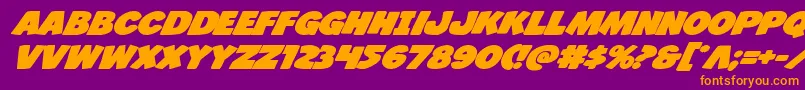 Fonte Jcandlestickboldexpand – fontes laranjas em um fundo violeta