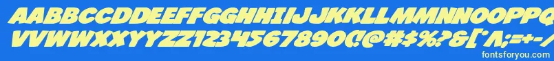 Шрифт Jcandlestickboldexpand – жёлтые шрифты на синем фоне