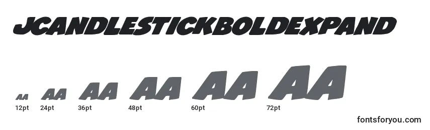 Размеры шрифта Jcandlestickboldexpand