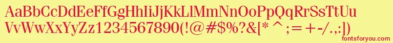 FeniceRegularBt Font – Red Fonts on Yellow Background
