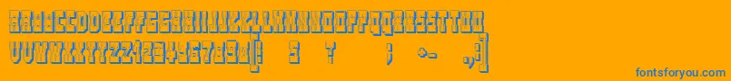 WesterngamesOutlineRegular-Schriftart – Blaue Schriften auf orangefarbenem Hintergrund