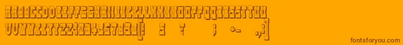 WesterngamesOutlineRegular-Schriftart – Braune Schriften auf orangefarbenem Hintergrund