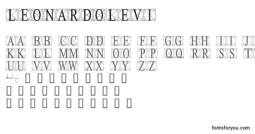 Leonardolevi-fontti – aakkoset, numerot, erikoismerkit