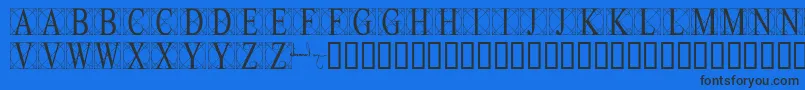 Leonardolevi-Schriftart – Schwarze Schriften auf blauem Hintergrund