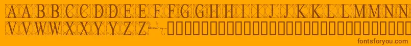 Leonardolevi-Schriftart – Braune Schriften auf orangefarbenem Hintergrund