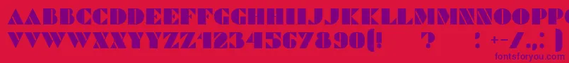 Commanders Font – Purple Fonts on Red Background