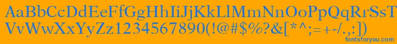 フォントNewAsterLtRoman – オレンジの背景に青い文字