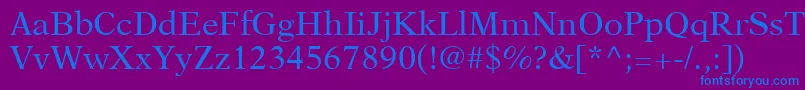 NewAsterLtRoman Font – Blue Fonts on Purple Background