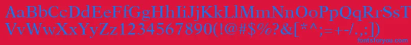 NewAsterLtRoman Font – Blue Fonts on Red Background