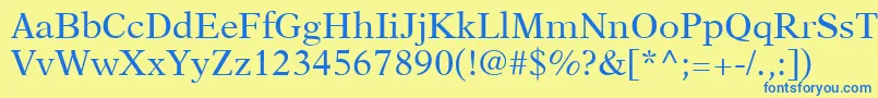 NewAsterLtRoman Font – Blue Fonts on Yellow Background