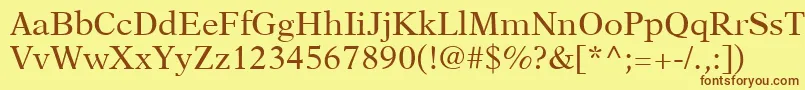 Шрифт NewAsterLtRoman – коричневые шрифты на жёлтом фоне