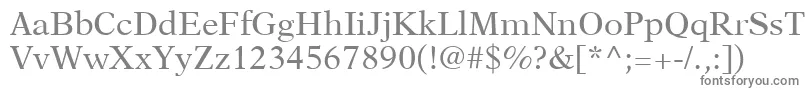 NewAsterLtRoman-fontti – harmaat kirjasimet valkoisella taustalla