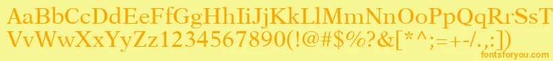 NewAsterLtRoman Font – Orange Fonts on Yellow Background