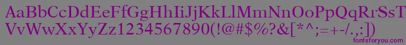 NewAsterLtRoman Font – Purple Fonts on Gray Background