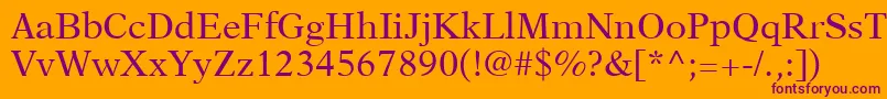 NewAsterLtRoman Font – Purple Fonts on Orange Background