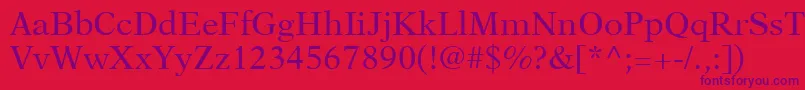 NewAsterLtRoman Font – Purple Fonts on Red Background