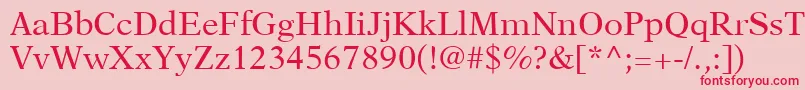 フォントNewAsterLtRoman – ピンクの背景に赤い文字