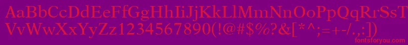 NewAsterLtRoman Font – Red Fonts on Purple Background