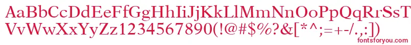 フォントNewAsterLtRoman – 白い背景に赤い文字