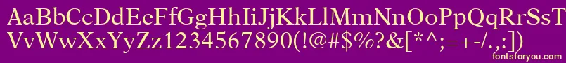 NewAsterLtRoman Font – Yellow Fonts on Purple Background
