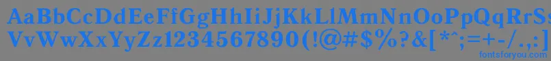 フォントAntiqua0 – 灰色の背景に青い文字