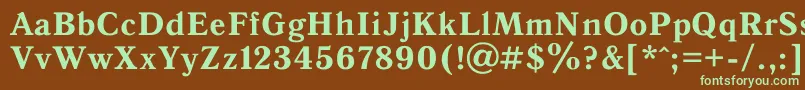 Antiqua0-fontti – vihreät fontit ruskealla taustalla