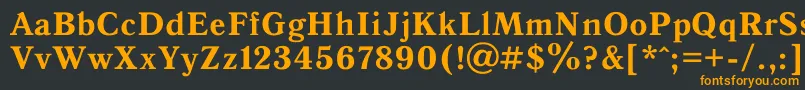 フォントAntiqua0 – 黒い背景にオレンジの文字