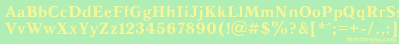 Police Antiqua0 – polices jaunes sur fond vert