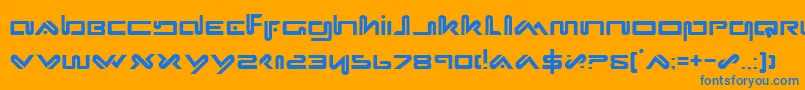 フォントXephyr – オレンジの背景に青い文字