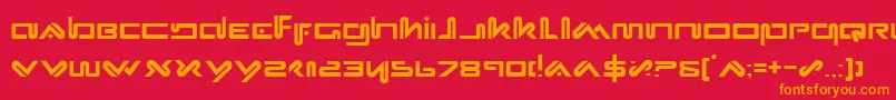 フォントXephyr – 赤い背景にオレンジの文字