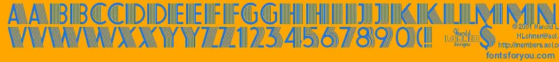 AtlasRegular Font – Blue Fonts on Orange Background