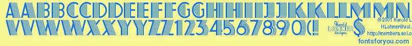 AtlasRegular Font – Blue Fonts on Yellow Background