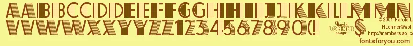 Шрифт AtlasRegular – коричневые шрифты на жёлтом фоне