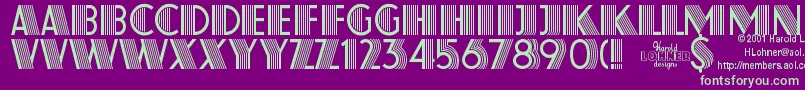 AtlasRegular Font – Green Fonts on Purple Background