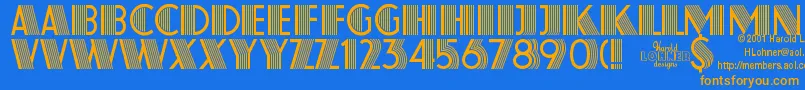 AtlasRegular Font – Orange Fonts on Blue Background