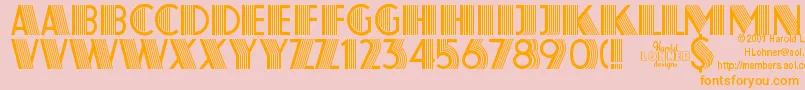 Więcej informacji o czcionce AtlasRegular Czcionka AtlasRegular – pomarańczowe czcionki na różowym tle