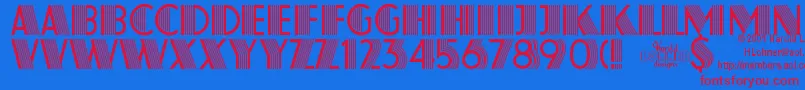 AtlasRegular Font – Red Fonts on Blue Background