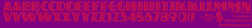 AtlasRegular-Schriftart – Rote Schriften auf violettem Hintergrund