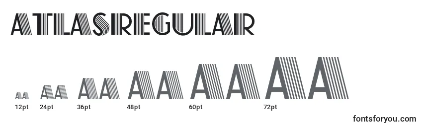 Размеры шрифта AtlasRegular