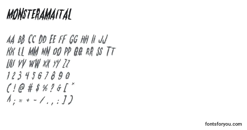 Шрифт Monsteramaital – алфавит, цифры, специальные символы