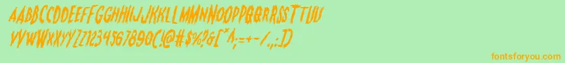 Monsteramaital Font – Orange Fonts on Green Background