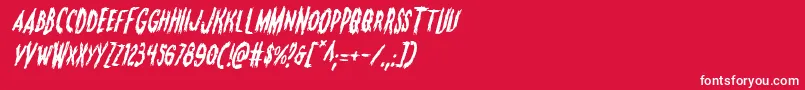 Monsteramaital Font – White Fonts on Red Background