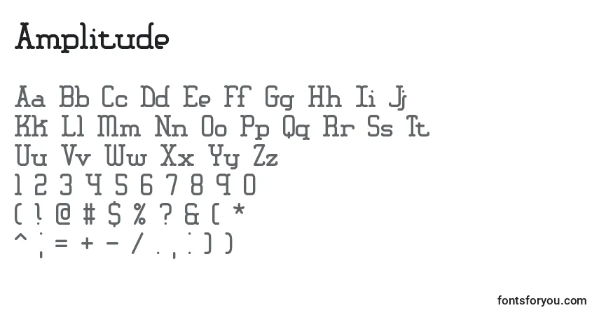 Czcionka Amplitude – alfabet, cyfry, specjalne znaki