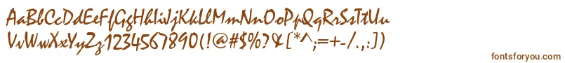 MalagaRegular-Schriftart – Braune Schriften auf weißem Hintergrund