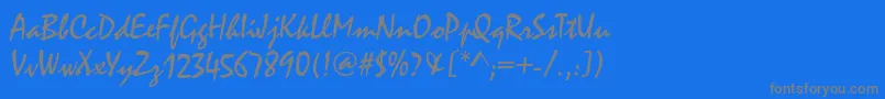 フォントMalagaRegular – 青い背景に灰色の文字