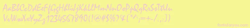 MalagaRegular Font – Pink Fonts on Yellow Background