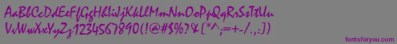 Шрифт MalagaRegular – фиолетовые шрифты на сером фоне