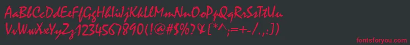 MalagaRegular Font – Red Fonts on Black Background